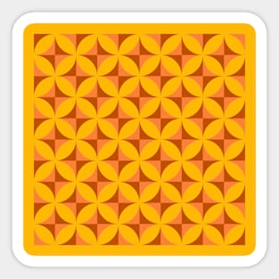 Retro orange yellow geometric pattern Sticker